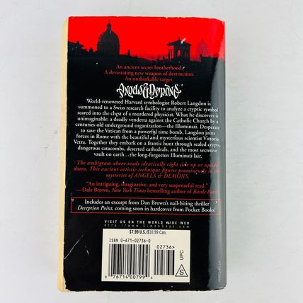 Dan Brown Angels & Demons Paperback ~ RARE Early Print Version Cover