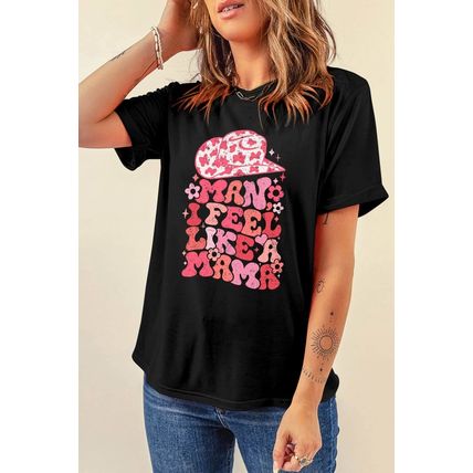 Black MAN I FEEL LIKE A MAMA Graphic Tee