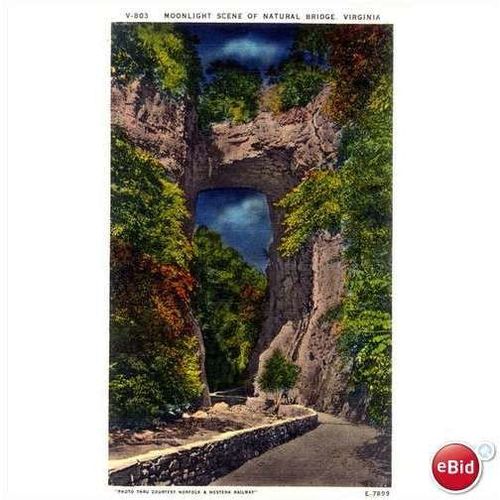 1940's Natural Bridge #3, Virginia "moonlight scene"