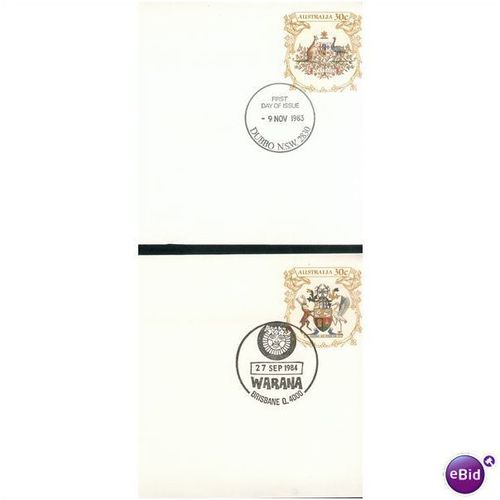 Australia 1983-85 - SHS 30c pre-paid covers x 8