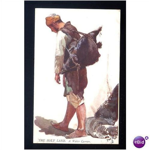 THE HOLY LAND A Water Carrier Tuck Oilette Postcard (7311)