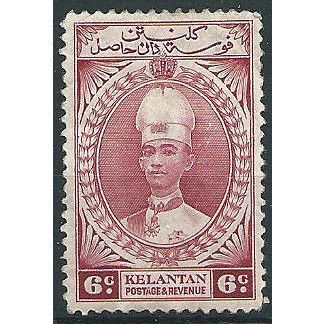 Kelantan 1937 SG44 6c Lake Mounted Mint .. ..
