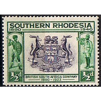 Southern Rhodesia KGVI 1940 BSAC Jubilee ½d Arms Mounted Mint MM SG 53 stamp