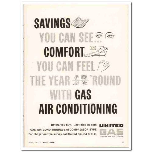 united gas corp 1967 savings comfort air conditioning vintage ad