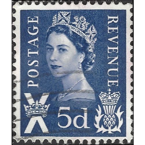 SCOTLAND, Queen Elizabeth Machin, dark blue 1968, 5d, #2