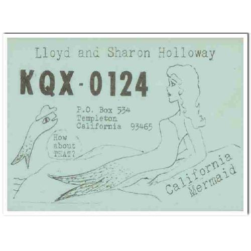 kqk-0124 lloyd holloway templton calif 1960s cb qsl vintage postcard