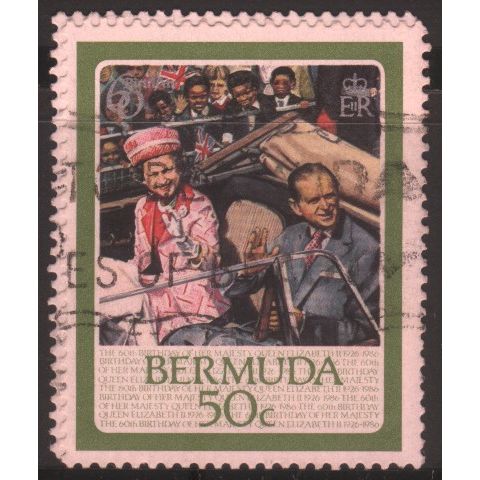 Bermuda 1986 - SG526 - 50c multi - Queen Elizabeth 11 & Prince Phillip - used