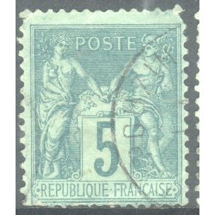 France 1876 - SG282 - 5c green - Peace & Commerce - used 13