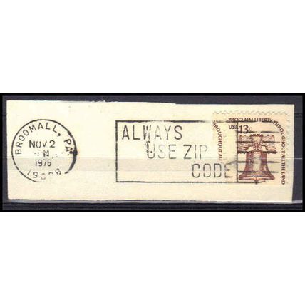 Used 1595 13c Libery Bell Broomall, PA. BPS E1224