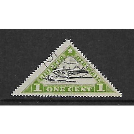 LIBERIA 1936 1st AIRMAIL SERVICE 1c FORD TIN GOOSE SG 530 FINE USED#