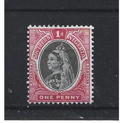SouthernNigeria.SG2 1d Black and Carmine.Mounted Mint.Nov24