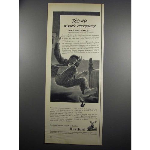 1952 Hartford Insurance Ad - This Trip Wasn't Necessary