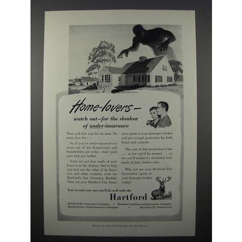 1952 Hartford Insurance Ad - Home-Lovers Watch Out