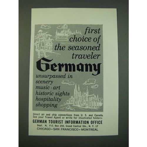 1961 Germany Tourism Ad - First Choice of the Seasoned Traveler