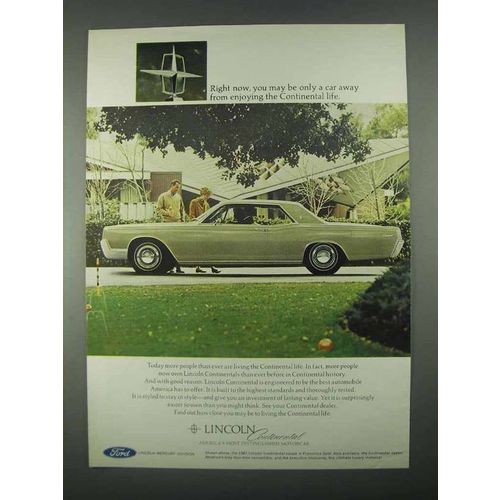 1967 Lincoln Continental Coupe Ad - Only a Car Away