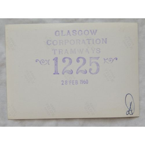 Photo Glasgow Tram no.1225 in 1960