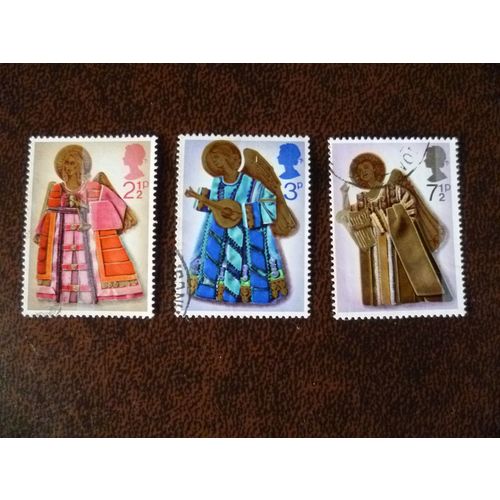 1972 GB Christmas Angels fine set used stamps SG913-5 Musical instruments