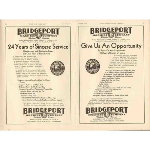 BRIDGEPORT MACHINE COMPANY 1931 Service Opportunity oil vintage ad