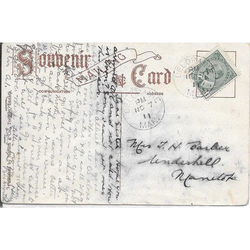 Deloraine, Manitoba large cancel 1911,