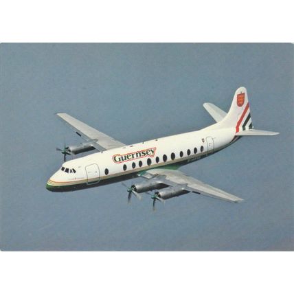 Guernsey Airlines Vickers Viscount 700 Civil Aircraft Postcard (A19810)