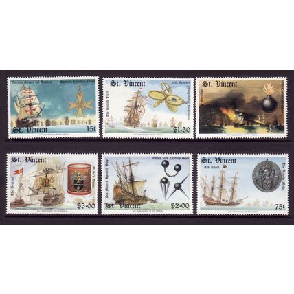 ST VINCENT 1988 SPANISH ARMADA SET 6 VALS UM MINT #1