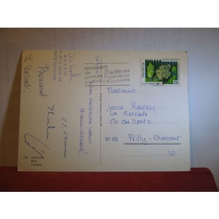 CORN FLOWER flowers Swiss used vintage postcard 1976 pm =
