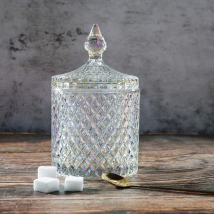 European Style Storage Jar Colorful Glass Candy Jar