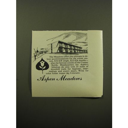 1959 Aspen Meadows Hotel Advertisement