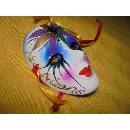 New Orleans Ceramic Decorative Mardi Gras Painted Mask! $23.00 Shipped!