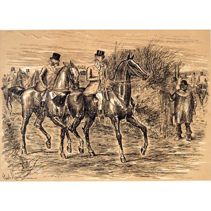 WARE HEELS 1886 George Finch Mason - Horses VICTORIAN PRINT