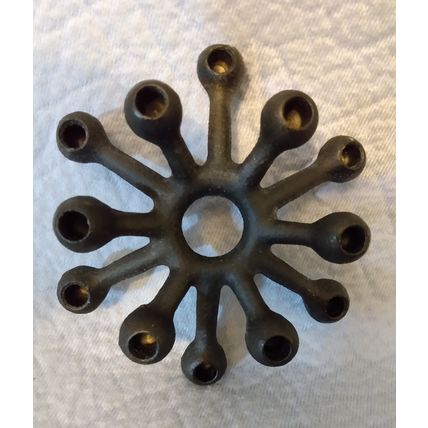 PAIR OF 1960s MODERN DANSK CAST BLACK METAL CANDLE HOLDERS by JENS QUISTGAARD
