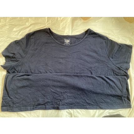1 Kmart Discontinued Basic Editions Woman's 4X Soft T-Shirt 100% Cotton Navy New