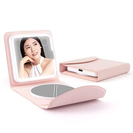 PU Bifold Mirror Compact Powder – Stylish, Portable Makeup Compact with Dual Mir