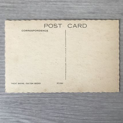 Yacht Boat Basins, Oulton Broad Suffolk Vintage Postcard GC Unused