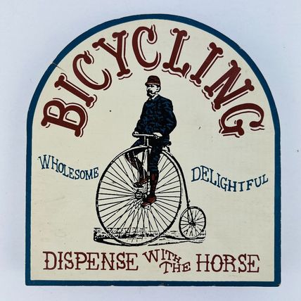 Bicycling Wholesome Delightful Dispense Horse Wood Plaque Sign Bicycle Bike Deco