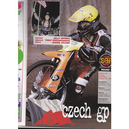 Speedway Star magazine : August 25, 2001. Czech GP Report.