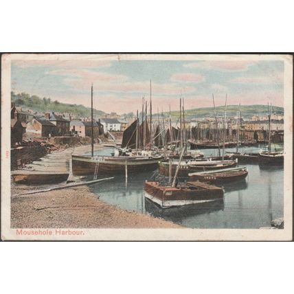 Mousehole Harbour, Cornwall, 1910 - Peacock Postcard