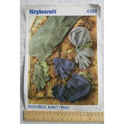 Vintage: Stylecraft 4389 Accessories, gloves & mitts, beret, scarves DK S M L