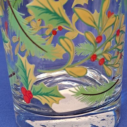 Lot 4 Royal Norfolk HOLLY BERRY Mistletoe GLASSES Christmas Tumblers 16 oz Drink