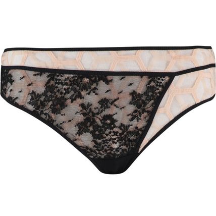 CHANTAL THOMASS Black & Beige Layered Thong Size M BNWT