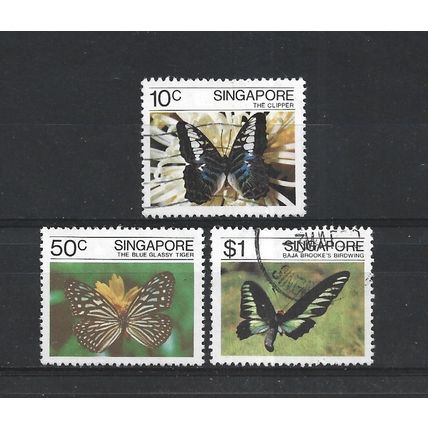 Singapore.Butterflies set of 3.Fine Used.Jul25