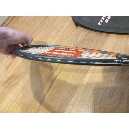 Wilson Squash Racket Smash Ti Titanium With Head Cover Black Orange White