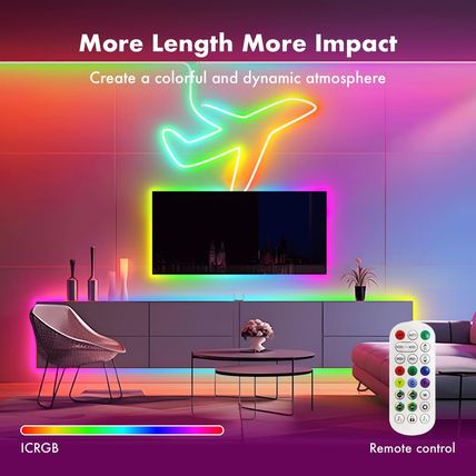 Neon Rope Lights, 10FT IC+RGB LED Strip Lights, App+Remote Control, Outdoor IP67