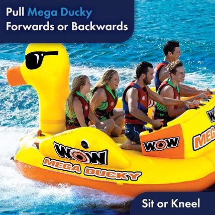 WOW Sports Mega Ducky 19-1060, 1 to 5 Person Towable, Front and Back Tow Points