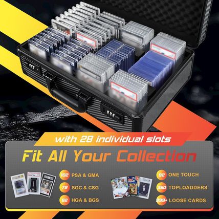 Graded Card Case with Individual Slots Storage Box, Trading Card Cases for Sport