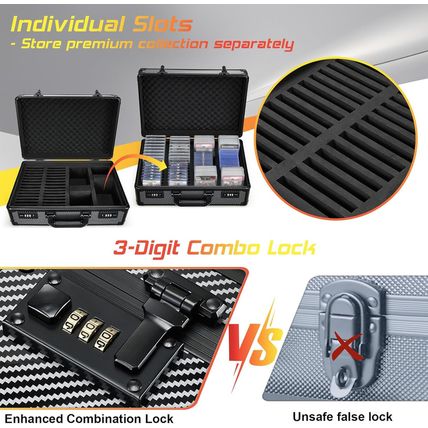 Graded Card Case with Individual Slots Storage Box, Trading Card Cases for Sport