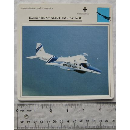 Dornier Do 228 - W. Germany - Recon. & Observation - Collectors Club Card