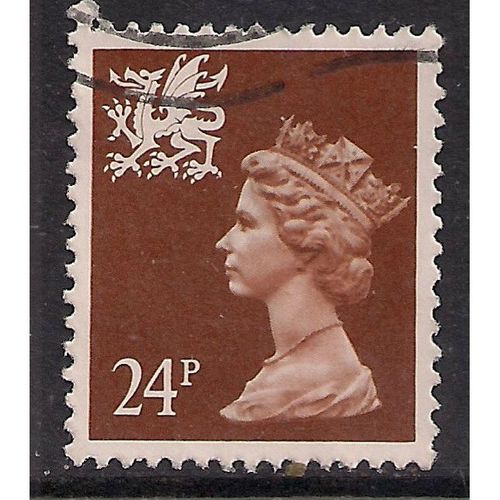 QEII GB 1991 Wales 24p Chestnut Used SG W59 Sc WMMH45 stamp Queen Elizabeth