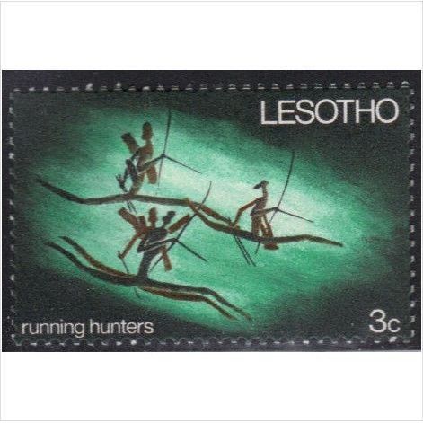 Lesotho 1968 Rock . 3c Running Hunters Unmounted Mint NHM SG 160 stamp