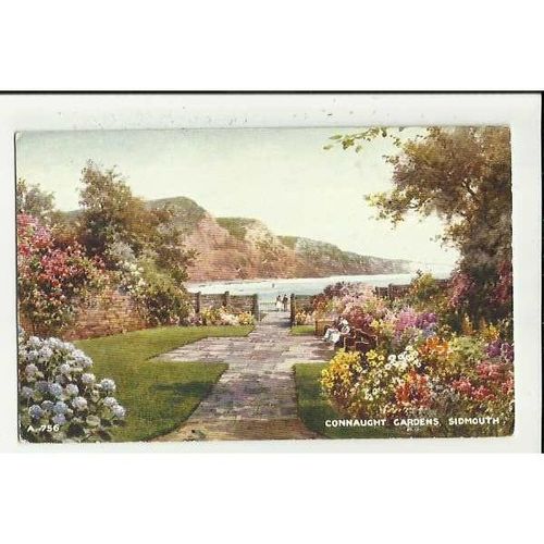 A756 Devon SIDMOUTH Connaught Gardens Valentine "Art Colour" Postcard